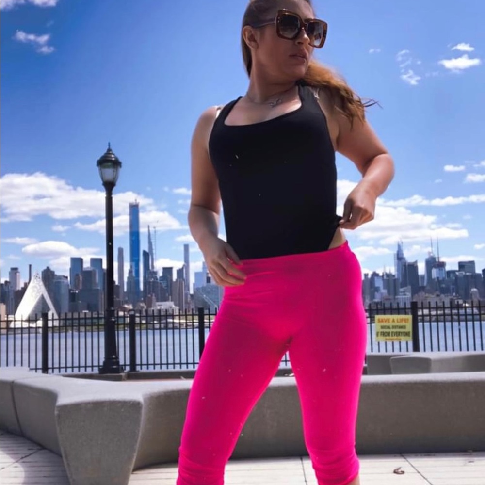 Neon workout pants